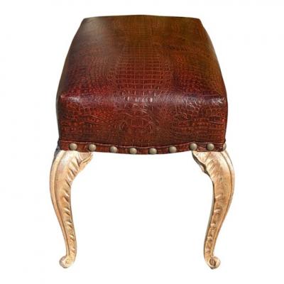  Randy Esada Designs French Art Deco Style Gilded Palm Leaf Bench by Randy Esada Designs