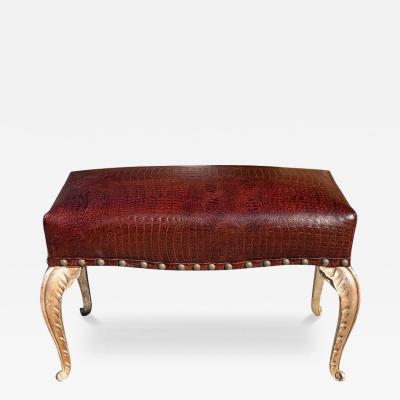  Randy Esada Designs French Art Deco Style Gilded Palm Leaf Bench by Randy Esada Designs