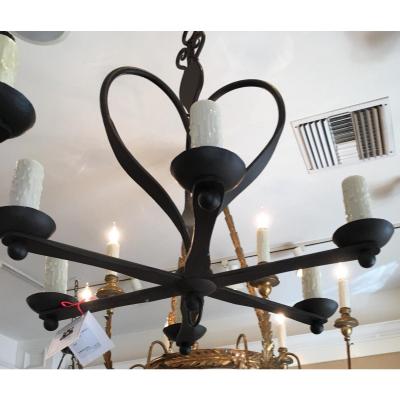  Randy Esada Designs Italian 6 Arm Wrought Iron Chandelier by Randy Esada Designs