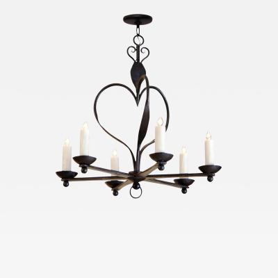  Randy Esada Designs Italian 6 Arm Wrought Iron Chandelier by Randy Esada Designs