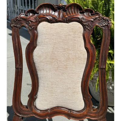  Randy Esada Designs Pair of Rococo Style Stained Walnut Side Chairs