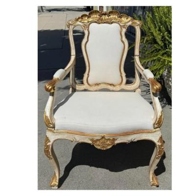  Randy Esada Designs Randy Esada Designs Rococo Style Giltwood Arm Chair