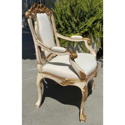  Randy Esada Designs Randy Esada Designs Rococo Style Giltwood Arm Chair