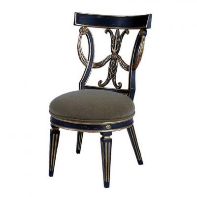  Randy Esada Designs Regency Black White Gold Dining Chair by Randy Esada Designs for Prospr