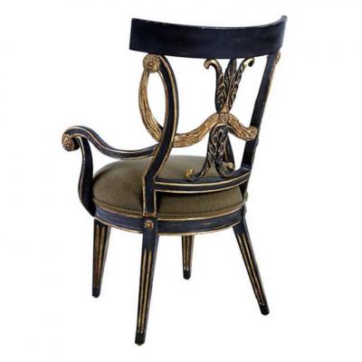  Randy Esada Designs Regency Black White Gold Dining Chair by Randy Esada Designs for Prospr