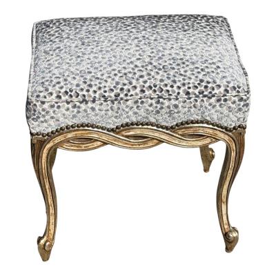  Randy Esada Designs Regency Giltwood Ribbon Taboret Footstool Vanity Bench by Randy Esada Designs
