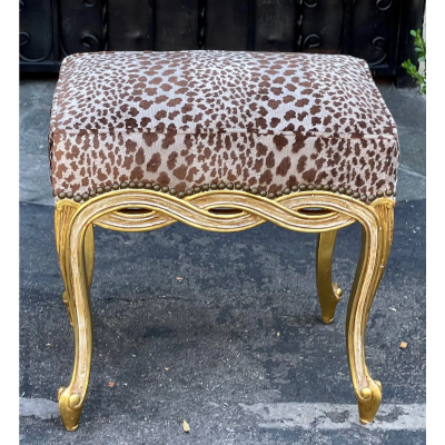  Randy Esada Designs Regency Style Designer Taboret Bench W Cheetah Velvet by Randy Esada