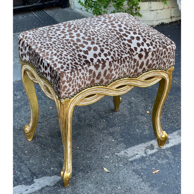  Randy Esada Designs Regency Style Designer Taboret Bench W Cheetah Velvet by Randy Esada