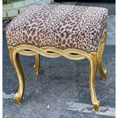  Randy Esada Designs Regency Style Designer Taboret Bench W Cheetah Velvet by Randy Esada