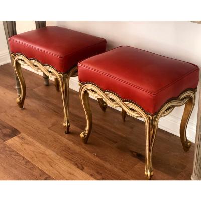  Randy Esada Designs Regency Style Ribbon Taboret Bench by Randy Esada Designs for Prospr a Pair
