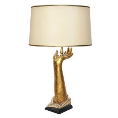  Randy Esada Designs Sculpted Arm Designer Gilt wood Table Lamp by Randy Esada Designs for PROSPR