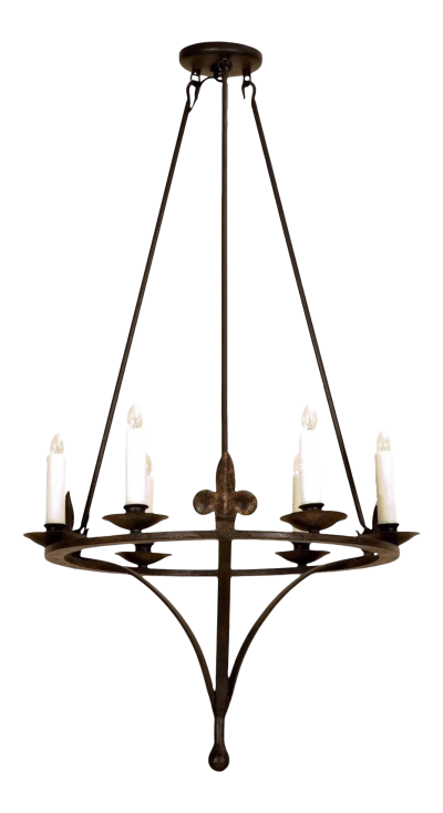  Randy Esada Designs Spanish Colonial Wrought Iron Six Light Chandelier by Randy Esada