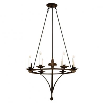  Randy Esada Designs Spanish Colonial Wrought Iron Six Light Chandelier by Randy Esada