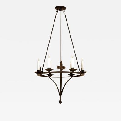  Randy Esada Designs Spanish Colonial Wrought Iron Six Light Chandelier by Randy Esada