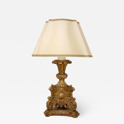  Randy Esada Designs Unusual Carved Italian Gilt Wood Table Lamp by Randy Esada