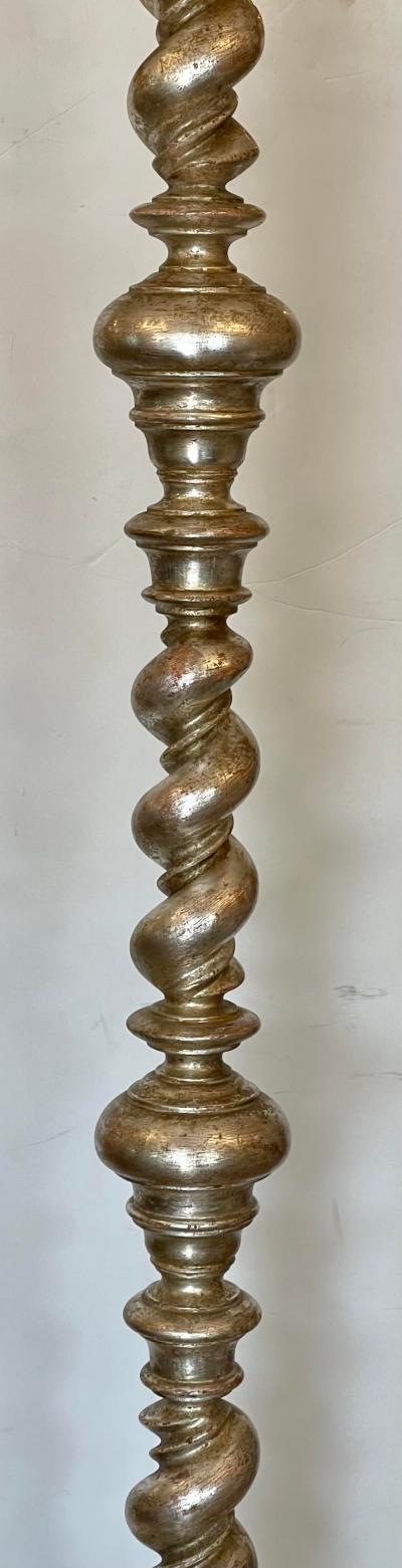  Randy Esada Designs White Gold Spanish Colonial Giltwood Designer Floor Lamp Malaga by Randy Esada