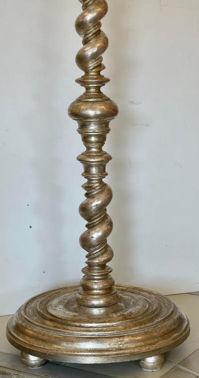  Randy Esada Designs White Gold Spanish Colonial Giltwood Designer Floor Lamp Malaga by Randy Esada