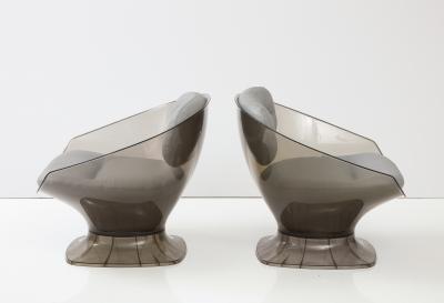 Raphael Furniture France French Acrylic Leather Lounge Chairs by Raphael
