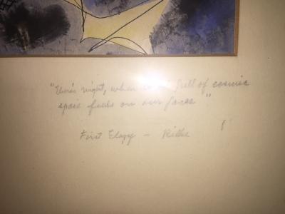  Rathe ABSTRACT WOMANS FACES AND BIRDS WATER COLOR ON PAPER