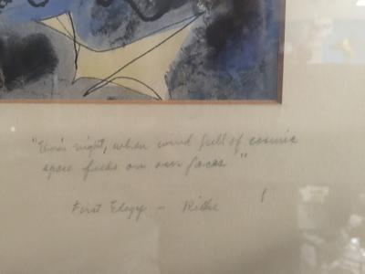  Rathe ABSTRACT WOMANS FACES AND BIRDS WATER COLOR ON PAPER