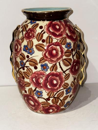  Raymond Chevalier Art Deco Vase by Raymond Chevalier for Boch La Louviere Beautiful Floral Design