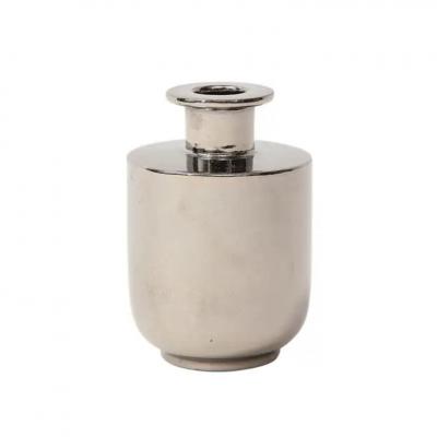  Raymor Bitossi Raymor Vase Ceramic Metallic Platinum Silver Chrome