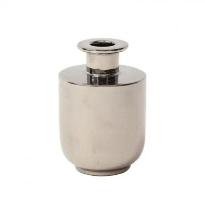  Raymor Bitossi Raymor Vase Ceramic Metallic Platinum Silver Chrome