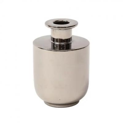  Raymor Bitossi Raymor Vase Ceramic Metallic Platinum Silver Chrome