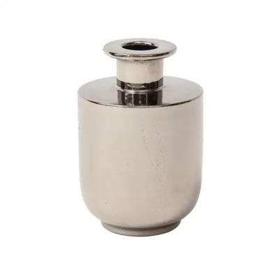  Raymor Bitossi Raymor Vase Ceramic Metallic Platinum Silver Chrome