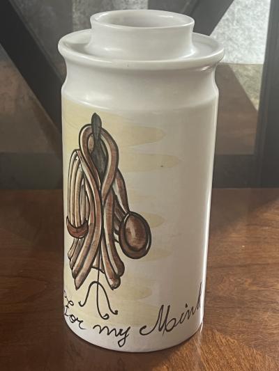  Raymor ITALIAN MID CENTURY FOR MY MINK CERAMIC CANNISTER BANK BY RAYMOR