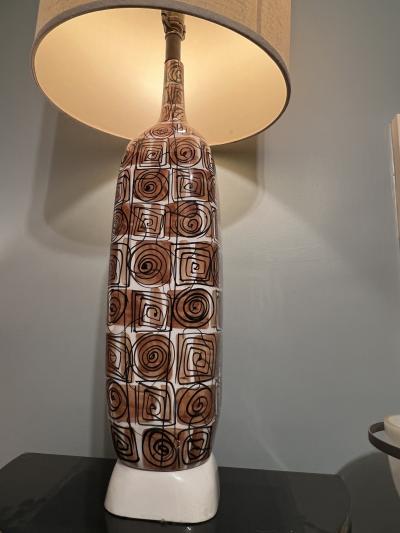  Raymor MODERNIST MID CENTURY ABSTRACT DESIGN CERAMIC BOTTLE LAMP BY RAYMOR