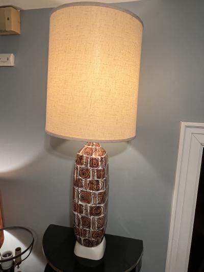 Raymor MODERNIST MID CENTURY ABSTRACT DESIGN CERAMIC BOTTLE LAMP BY RAYMOR