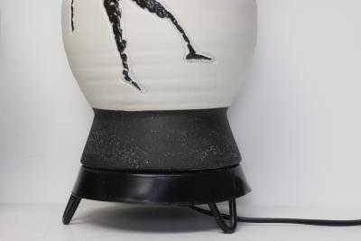  Raymor Pair of Sculpted Ceramic Mid Century Table Lamps by Raymor Italy 1960