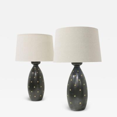  Raymor Raymor Ceramic Table Lamps 1955 with Linen Shades