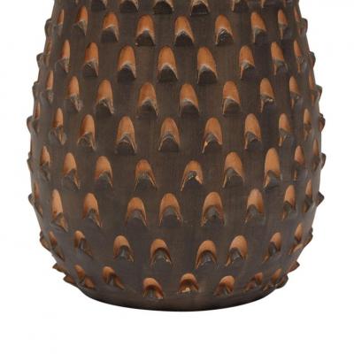  Raymor Raymor Pinecone Vase Ceramic Brown and Turquoise