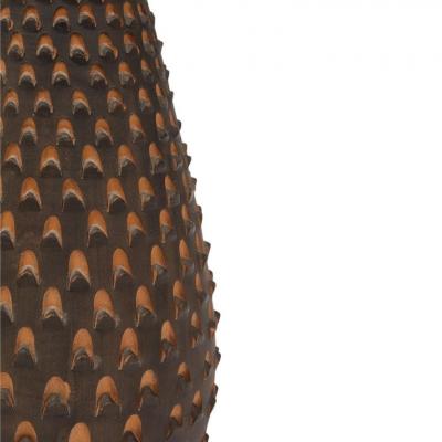 Raymor Raymor Pinecone Vase Ceramic Brown and Turquoise