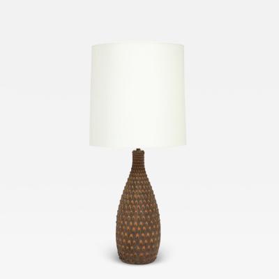  Raymor Raymor Table Lamp Ceramic Brown Pinecone Signed