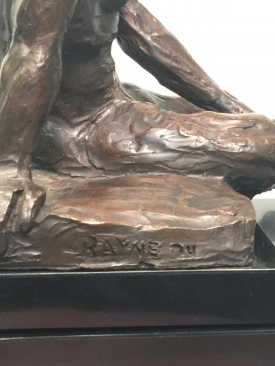  Rayne BRUTALIST NUDE MAN SCULPTURE ON REVOLVING BASE
