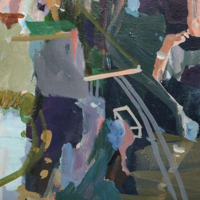  Rebecca Allan Harlem River Eclipse Rebecca Allan Color Field Acrylic on Canvas Painting