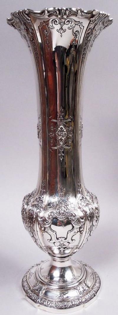  Reed Barton Antique Reed Barton Edwardian Classical Vase in Louis XV Pattern