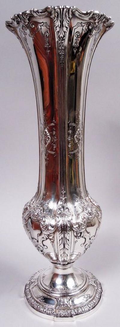  Reed Barton Antique Reed Barton Edwardian Classical Vase in Louis XV Pattern