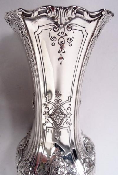  Reed Barton Antique Reed Barton Sterling Silver 7 Inch Vase in Louis XV Pattern