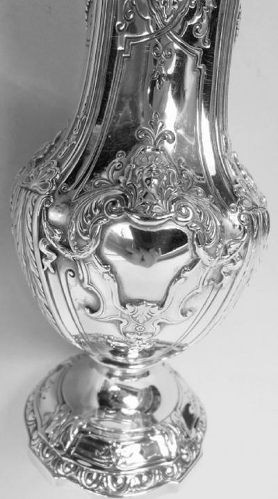  Reed Barton Antique Reed Barton Sterling Silver 7 Inch Vase in Louis XV Pattern