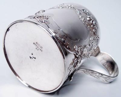  Reed Barton Antique Reed Barton Victorian Rococo Sterling Silver Baby Cup