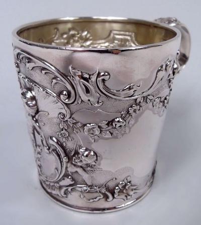 Reed Barton Antique Reed Barton Victorian Rococo Sterling Silver Baby Cup