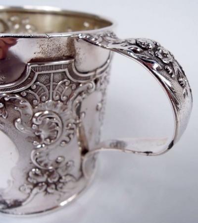  Reed Barton Antique Reed Barton Victorian Rococo Sterling Silver Baby Cup