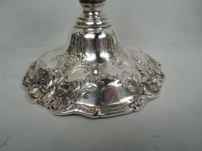  Reed Barton Pair of Reed Barton Francis I Low 3 Light Candelabra 1950