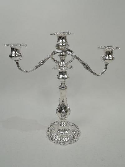  Reed Barton Pair of Reed Barton Francis I Sterling Silver 3 Light Candelabra