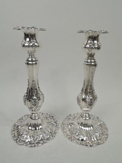  Reed Barton Pair of Reed Barton Francis I Sterling Silver 3 Light Candelabra
