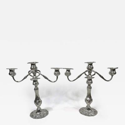  Reed Barton Pair of Reed Barton Francis I Sterling Silver 3 Light Candelabra